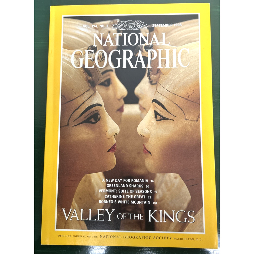National Geographic Magazine September 1998 Valley of the Kings Romania Sharks